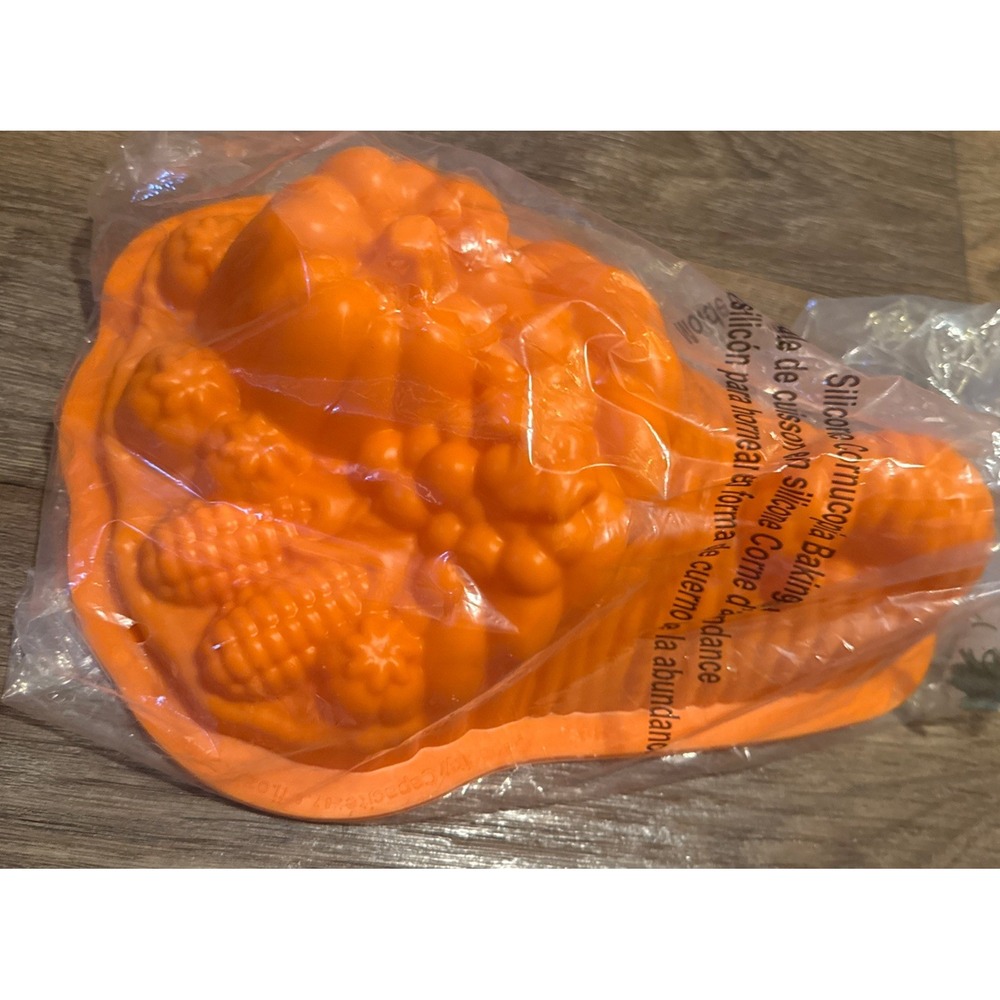 Avon Silicone Cornucopia Baking Mold Orange Cone Shape For Holiday Desserts 2012